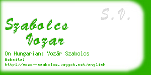 szabolcs vozar business card